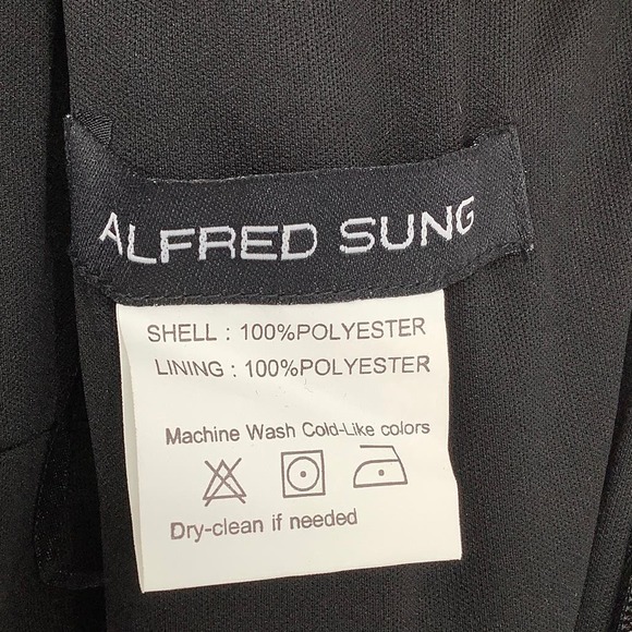 NEW! Alfred Sung Size 10 Chiffon V-Neck Maxi Black Dress $231 msrp J2-11 - Picture 5 of 10